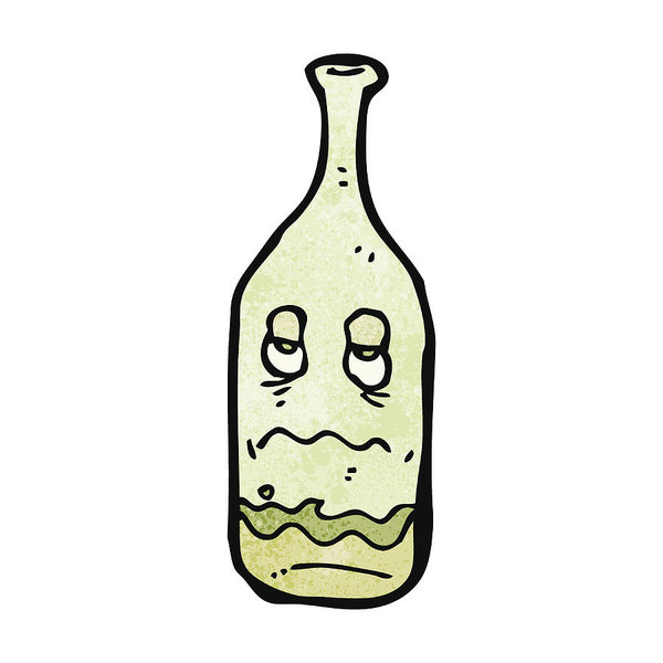 600x600 Drunk Wine Bottle Cartoon Art Print