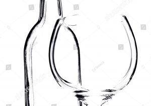300x210 Abstract Wine Bottle Drawing