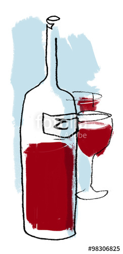 243x500 Wine Bottle Drawing Stock Photo And Royalty Free Images