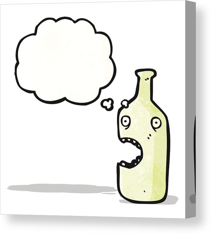 678x750 Shocked Wine Bottle Cartoon Canvas Print Canvas Art