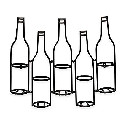 425x425 Metal Wall Wine Bottle Holder In Black Home Kitchen