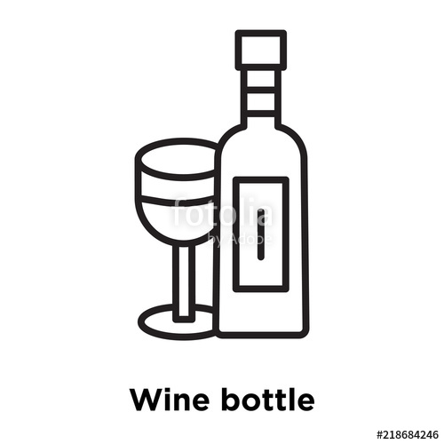 500x500 wine bottle icon vector isolated on white background, wine bottle