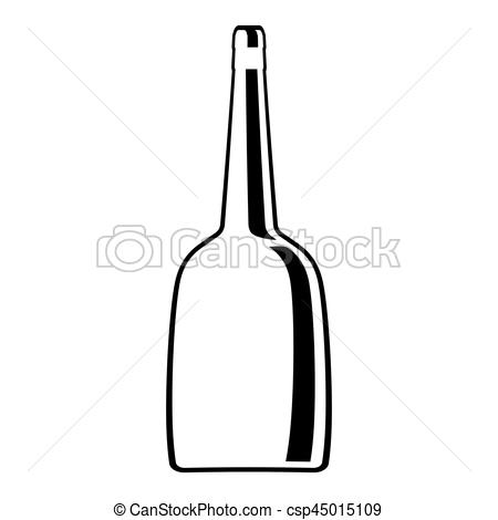 450x470 Glass Bottle Wine Line Design Vector Illustration