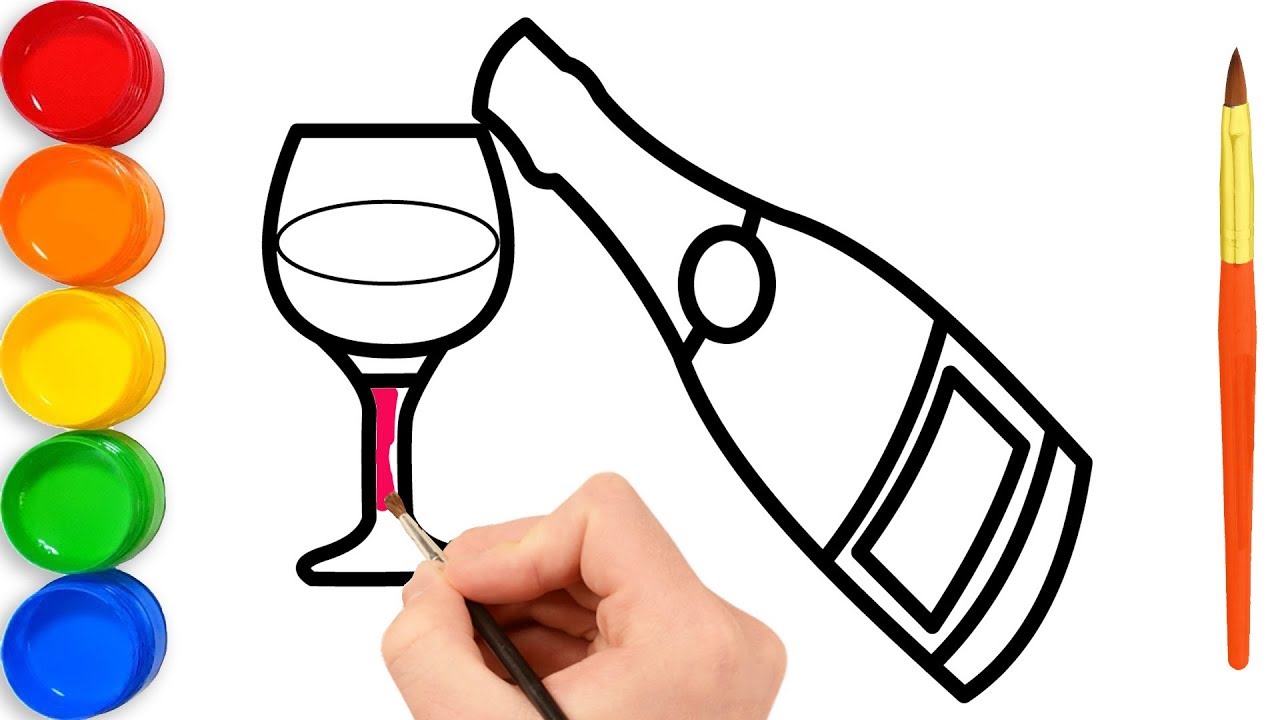 1280x720 Cup And Bottle Coloring Book For Kids Painting Drawing