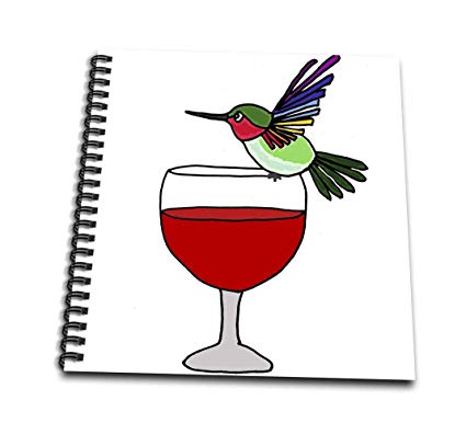 425x386 Funny Cute Artsy Hummingbird Drinking Red Wine