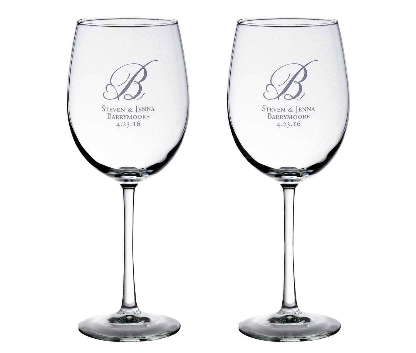 1416x1200 Set Of Wine Glasses Heart Monogram Personalization