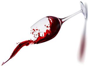 300x225 Art Print Poster Painting Drawing Red Wine Glass Tilt Splash