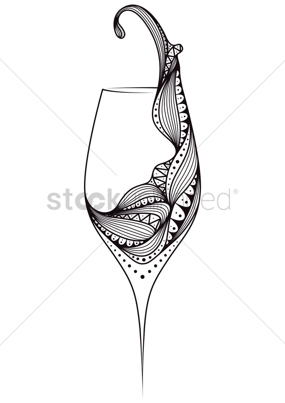 919x1300 Artistic Wine Glass Design Vector Image