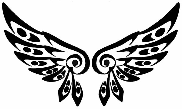 600x361 Beautiful Tribal Wings Tattoos
