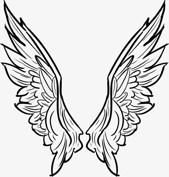 650x681 Vector Line Drawing Wings Tattoo Collapse, Vector, Line, Tattoo