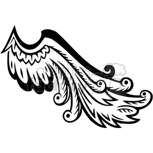 300x300 Vinyl Ready Vector Wing Tattoo Design Clipart Royalty Free