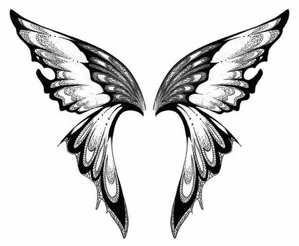 607x500 Tattoos Girl Wings Drawings Ideas And Designs