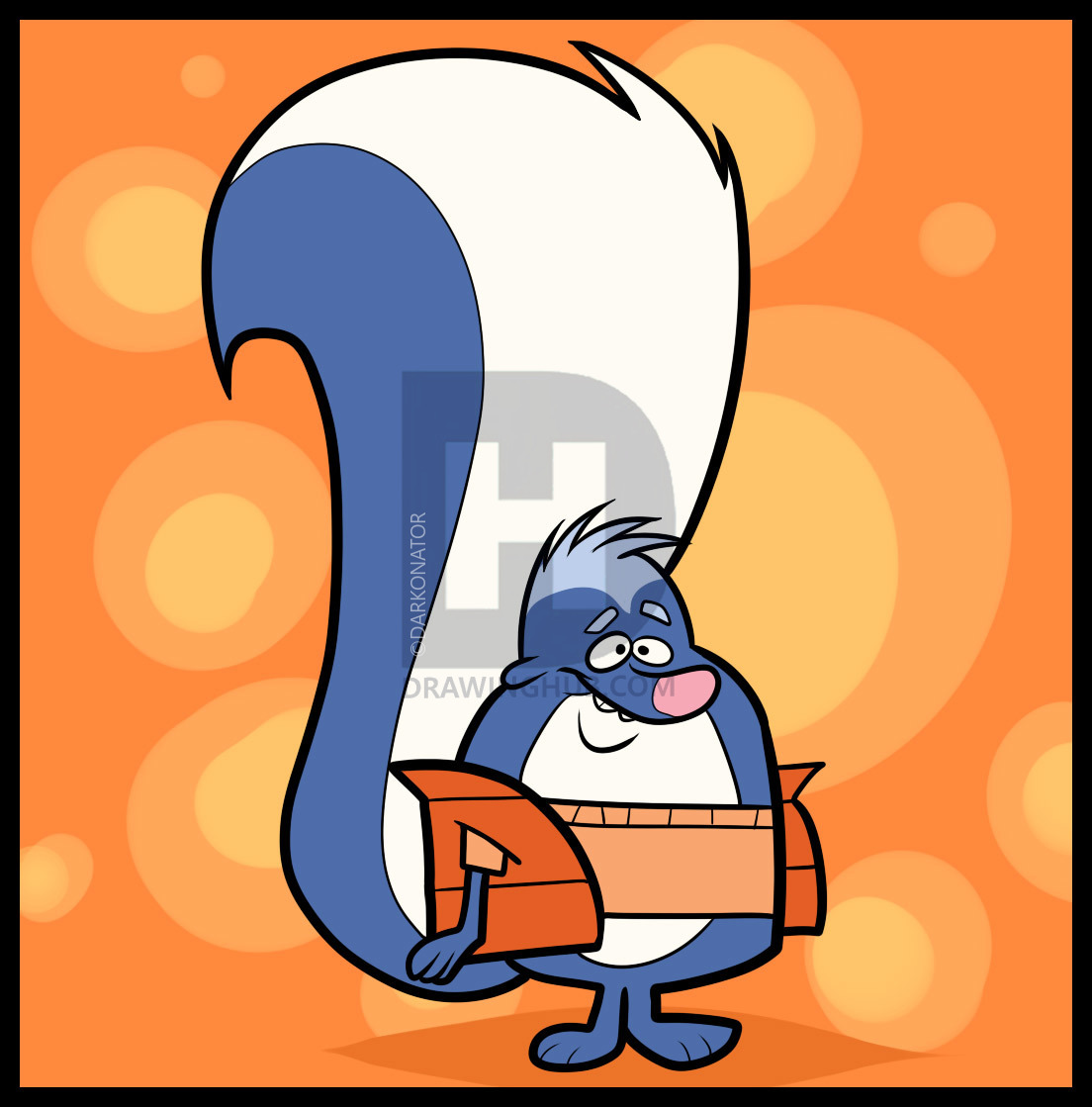 1104x1119 how to draw dave, dave, scaredy squirrel, step