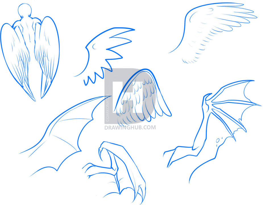 925x720 How To Draw Anime Wings, Draw An Anime Angel, Step