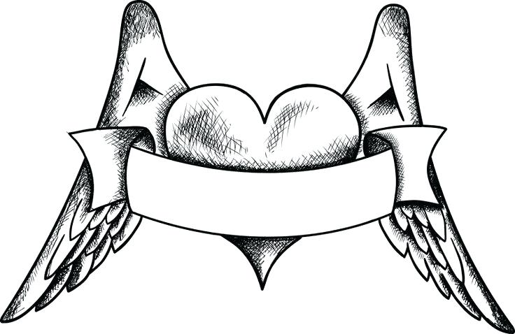 736x478 Drawings Of Hearts With Wings
