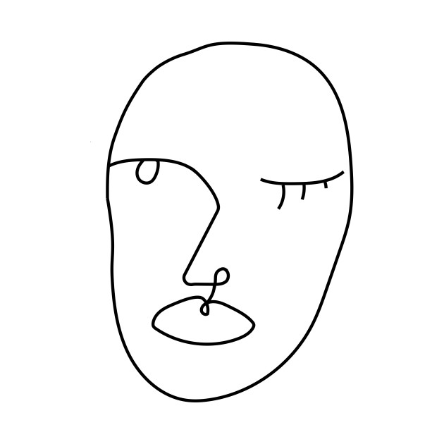 630x630 Abstract Line Winking Face