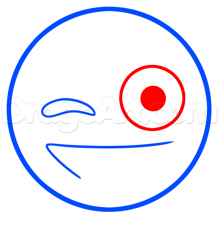 755x788 How To Draw The Wink Emoji, Step
