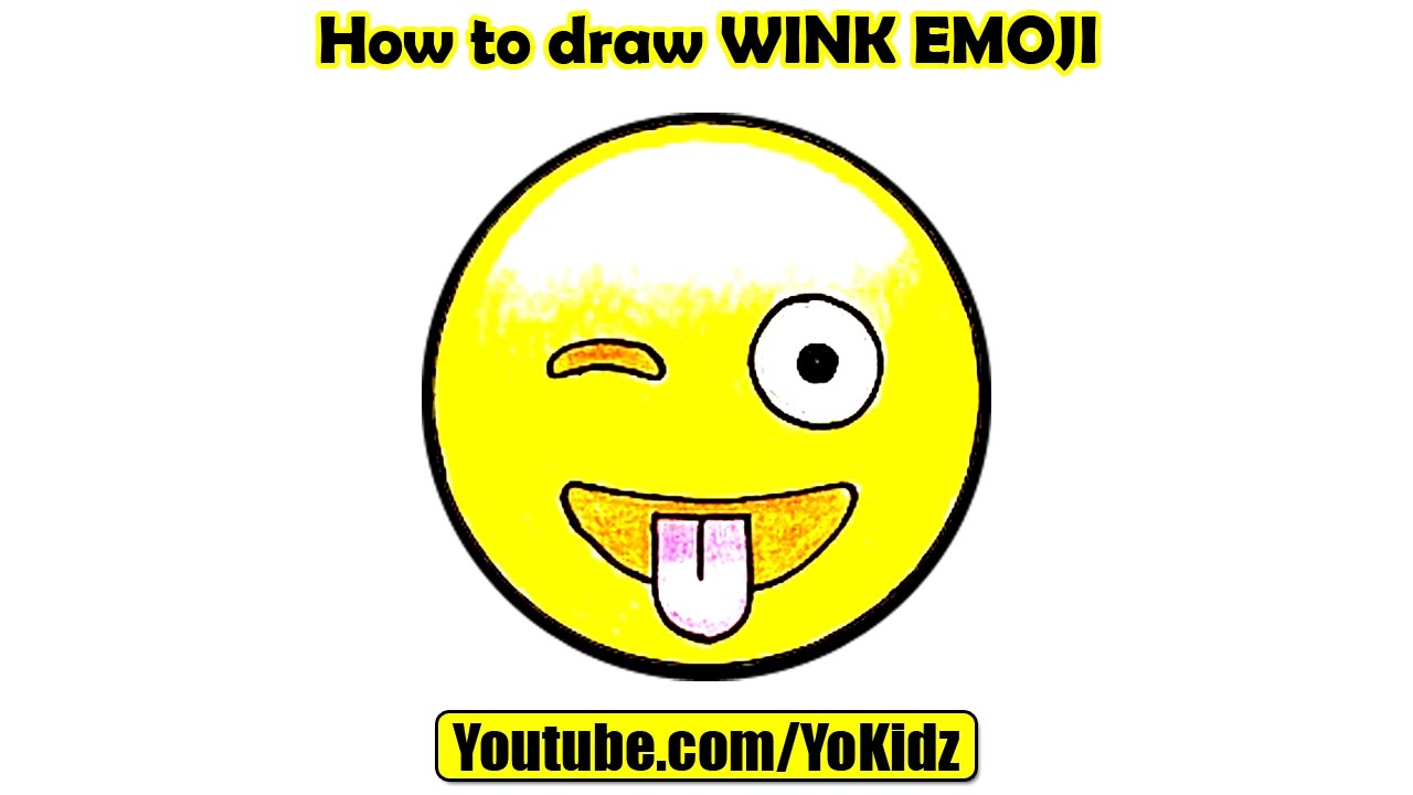 1280x720 How To Draw Wink Emoji With Yokidz