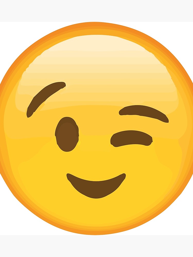 750x1000 winky face emoji photographic print