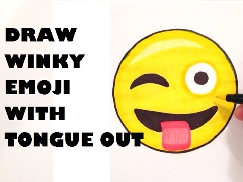 480x360 How To Draw An Emoji Winking With Tongue Out