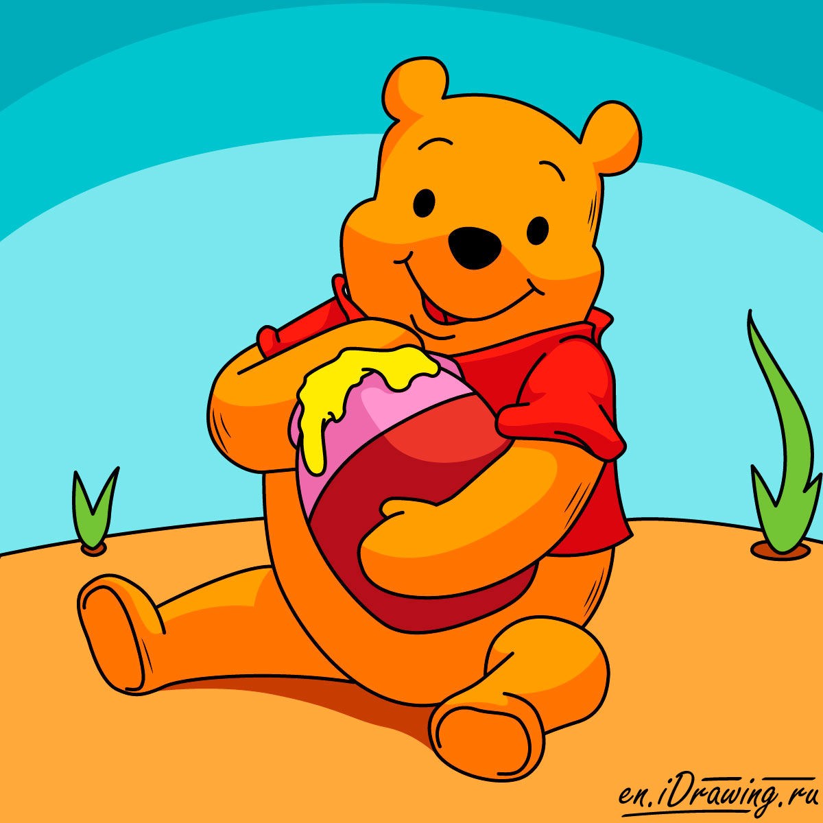 1200x1200 how to draw winnie the pooh eating honey endearing enchanting