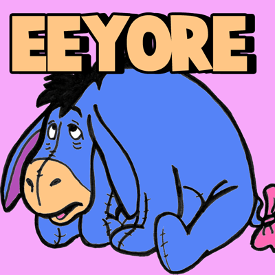 400x400 Drawing Eeyore From Winnie The Pooh Series In Easy Steps Tutorial