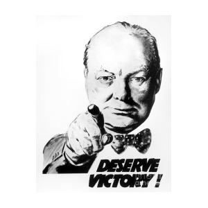 300x300 Winston Churchill Deserve Victory Poster Drawing