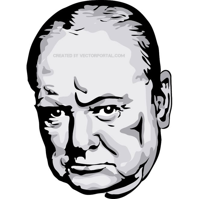 660x660 Winston Churchill Portrait Free Vector