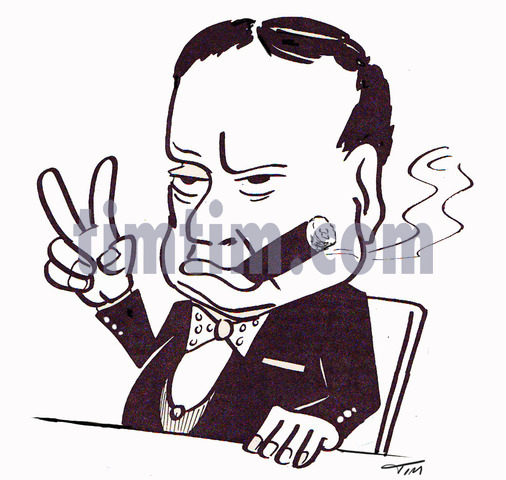 506x480 Free Drawing Of Churchill Bw From The Category People