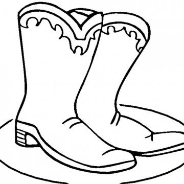 360x360 Cowboy Winter Boots Coloring