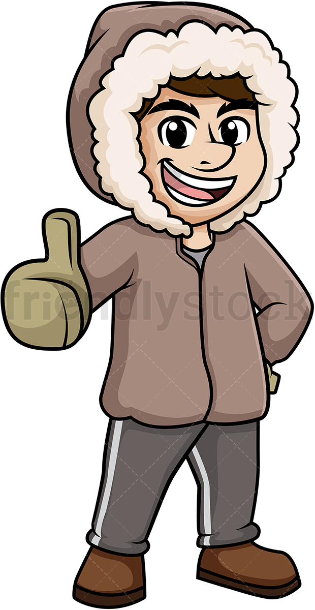 620x1200 Man In Winter Clothing Cartoon Clipart Vector