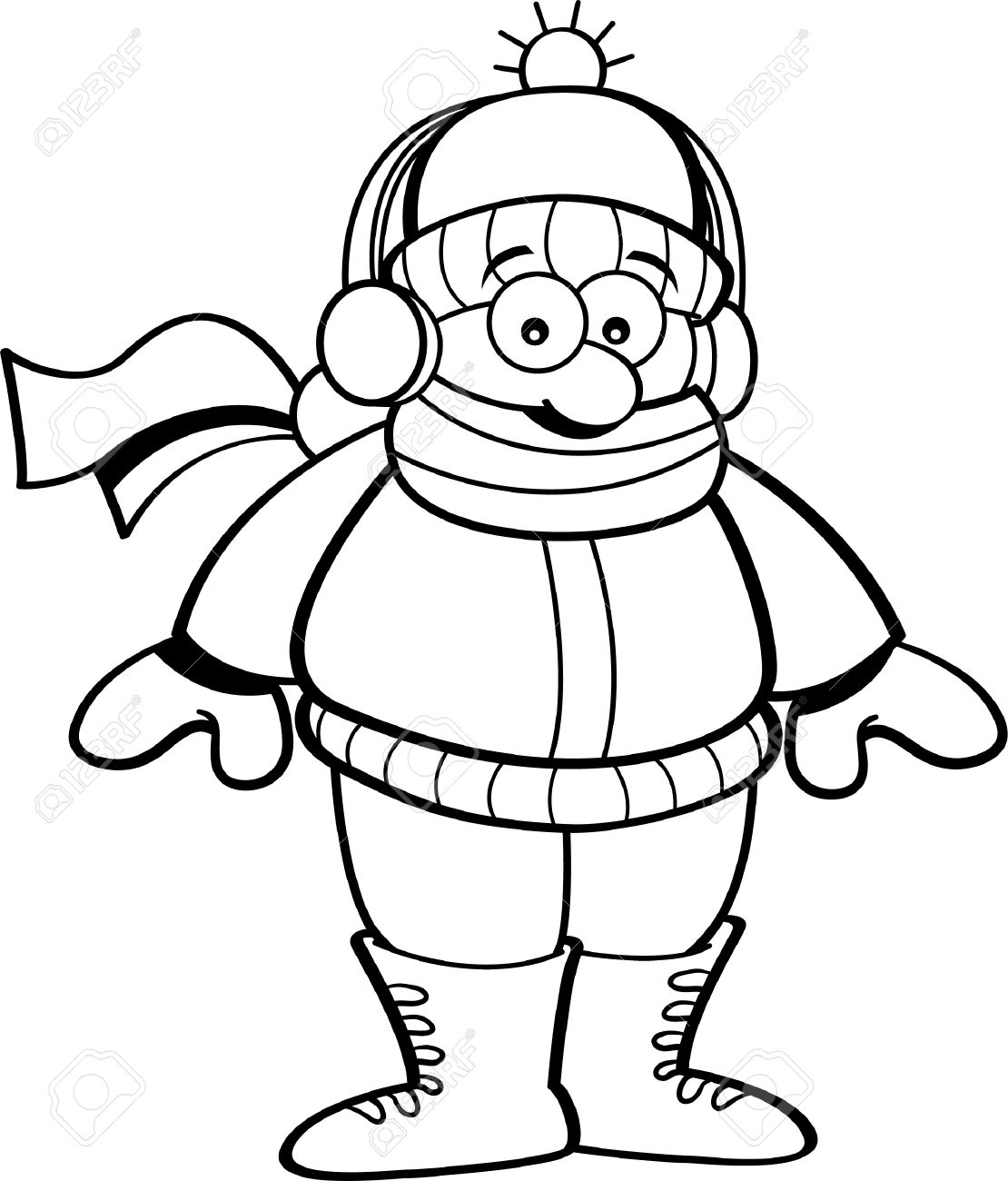 1110x1300 Winter Clothes Black White Clipart