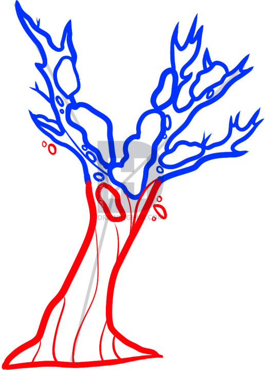 516x720 How To Draw A Winter Tree, Winter Tree, Step