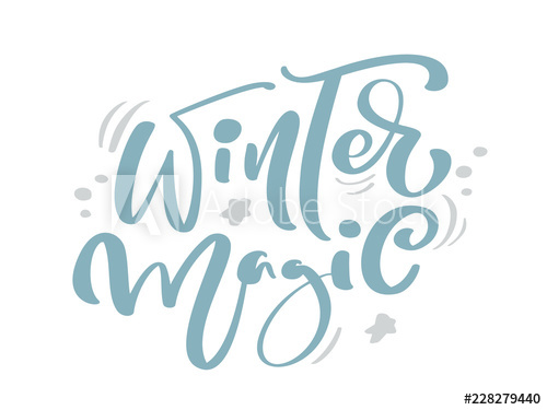 500x375 Winter Magic Blue Christmas Vintage Calligraphy Lettering Vector