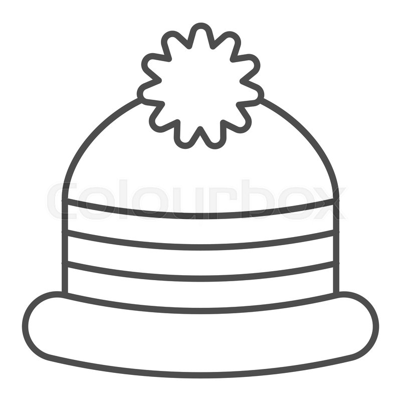 800x800 Winter Hat Thin Line Icon Winter Cap Stock Vector Colourbox