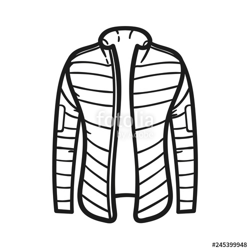 500x500 Winter Jacket Outlined Icon In White Background Stock Image