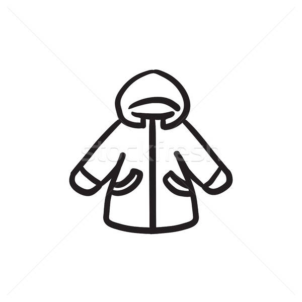 600x600 Winter Jacket Sketch Icon Vector Illustration Andrei Krauchuk