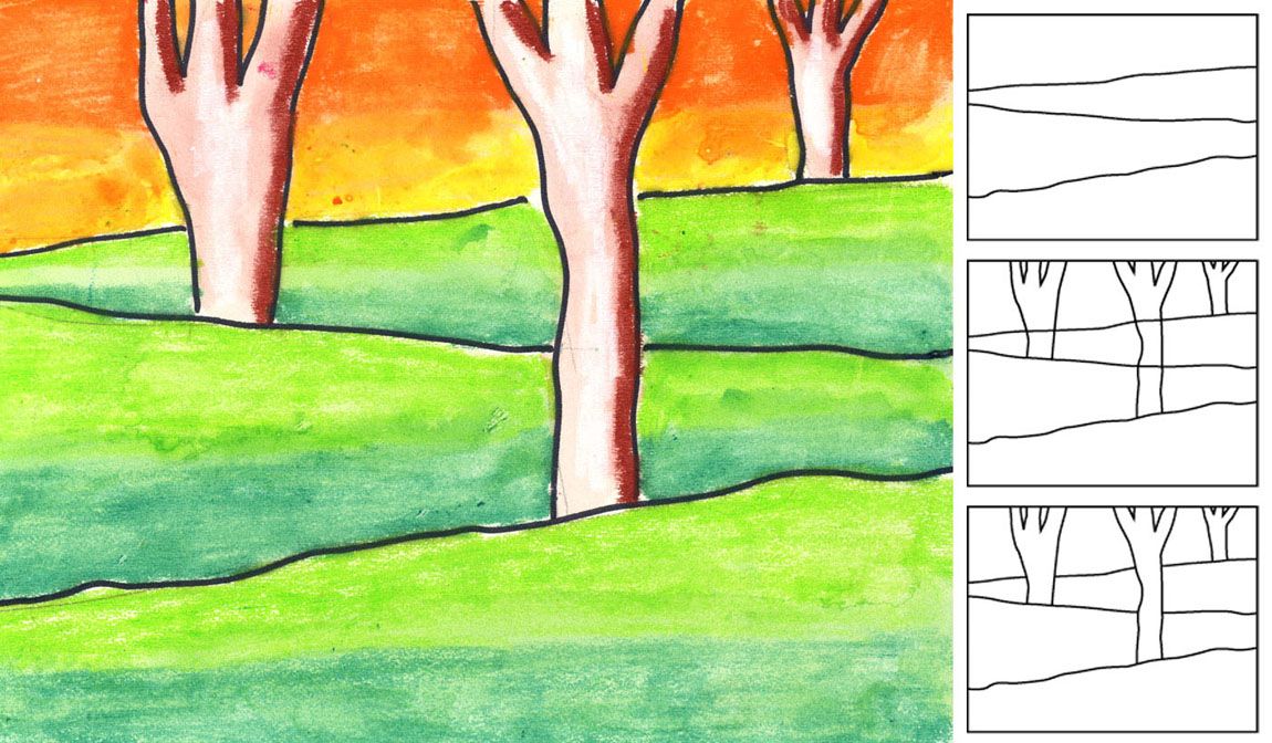 1150x672 Layered Landscape Kidstuf Art Lessons Elementary, Landscape
