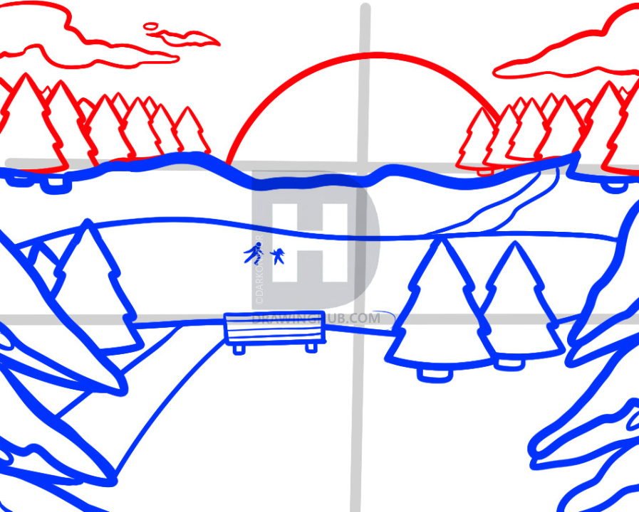897x720 how to draw a winter wonderland, winter wonderland, step