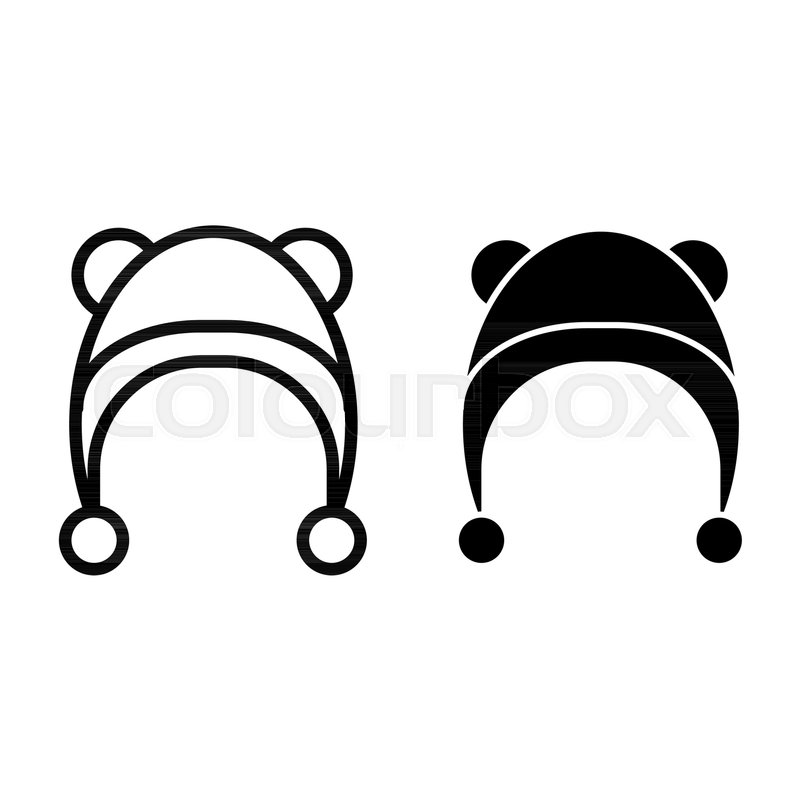800x800 Winter Hat Line And Glyph Icon Baby Stock Vector Colourbox