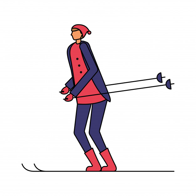 626x626 Man With Ski In The Winter Season Vector Premium Download