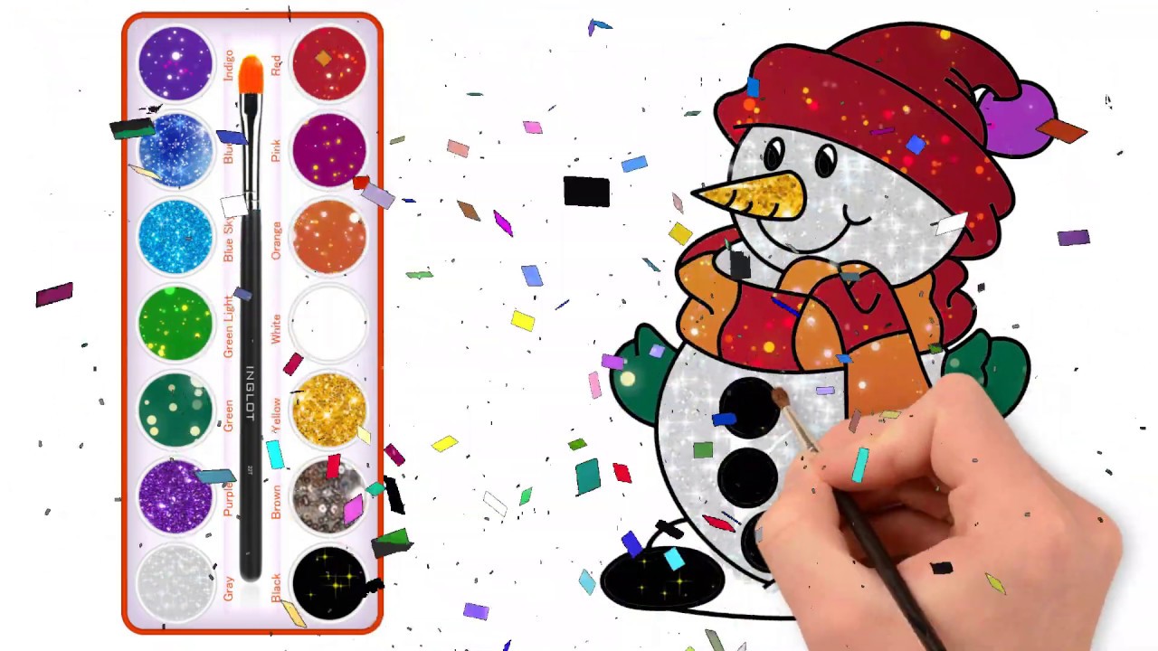 1280x720 Color For Kids Drawing And Learning Color With Older Snowman