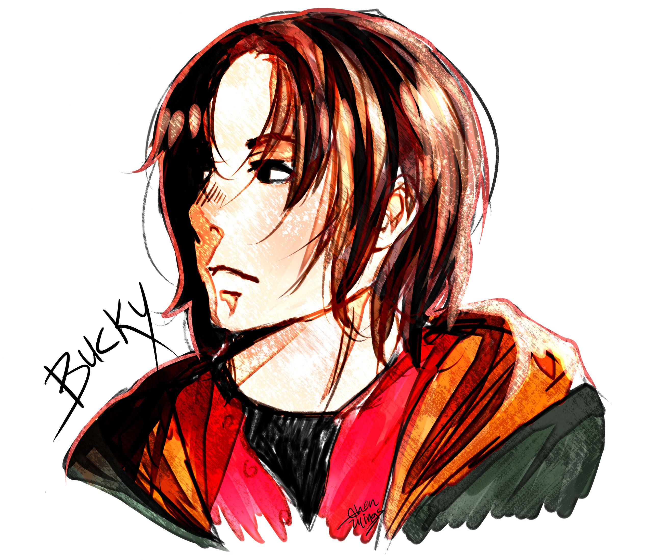 2628x2195 Drawing Another Bucky Hides Inside My Shell Marvel Bucky