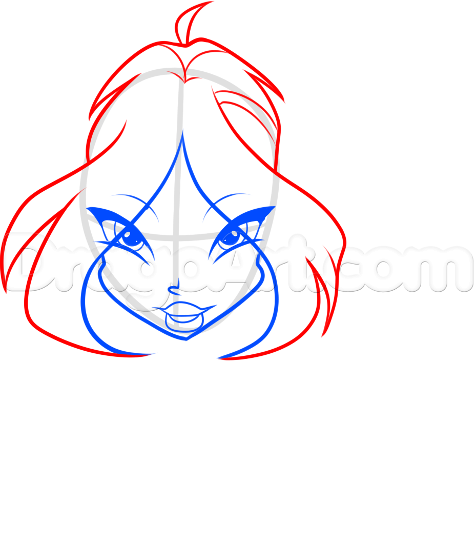 929x1059 How To Draw Flora From Winx Club, Step