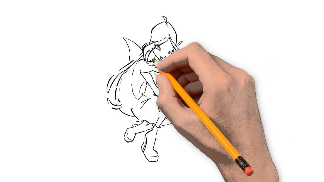 1280x720 winx flora the winx club pencil to draw step