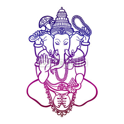 400x400 Ganesha God Of Wisdom And Prosperity In Hinduism Linear Style