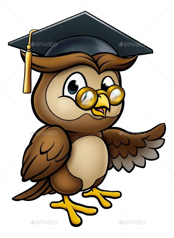 590x804 Wise Owl Cartoon Graduate Teacher Pointing Miscellaneous Owl