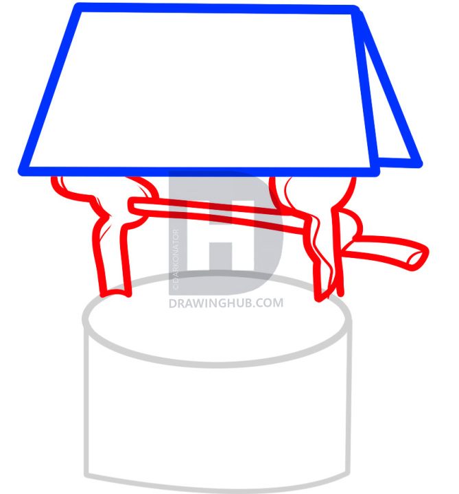 669x720 How To Draw A Well, Wishing Well, Step