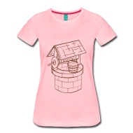190x190 Wishing Well Drawing Women's Premium T Shirt Spreadshirt