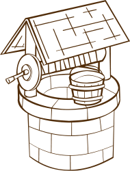 190x250 Wishing Well Drawing Women's Premium T Shirt Spreadshirt